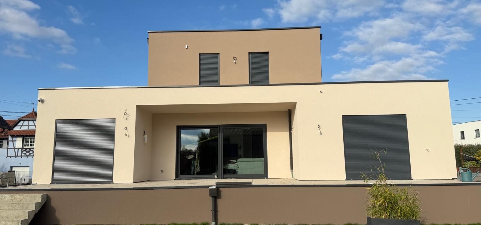 Crépi projeté à Brumath Ostwald