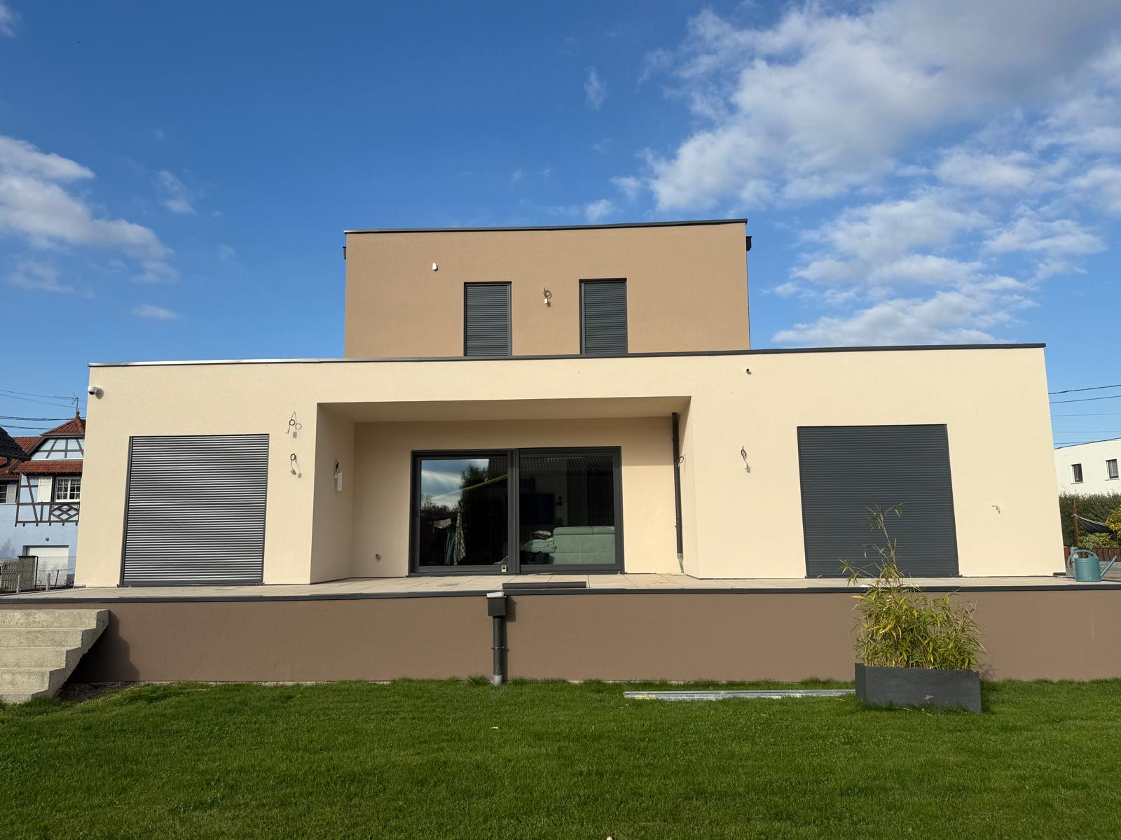 Crépi projeté à Brumath Ostwald